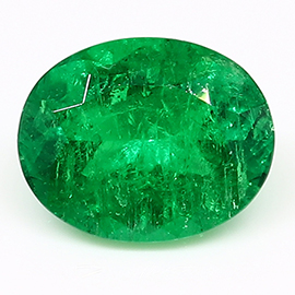 0.81 ct Rich Grass Green Oval Natural Emerald