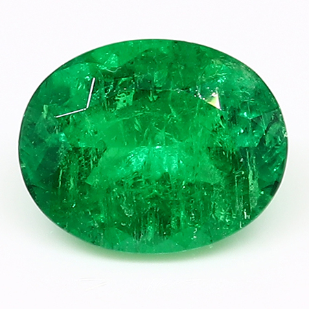 0.81 ct Rich Grass Green Oval Natural Emerald