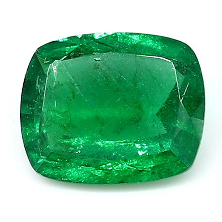 0.81 ct Cushion Cut Emerald : Deep Darkish Green