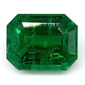 0.50 ct Emerald Cut Emerald : Rich Grass Green