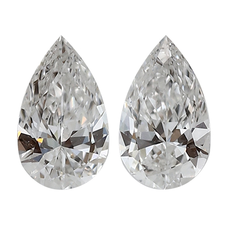 0.47 cttw Pair of Pear Shape Diamonds : F / VS1