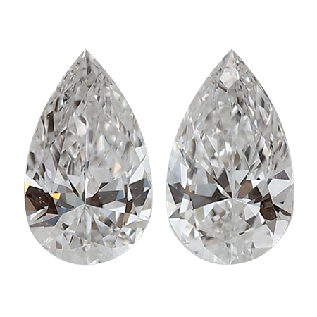 0.47 cttw Pair of Pear Shape Natural Diamonds : F / VS1