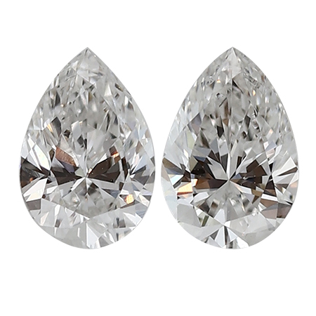 0.60 cttw Pair of Pear Shape Natural Diamonds : E / VS1