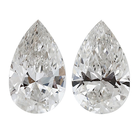0.65 cttw Pair of Pear Shape Diamonds : F / VS1