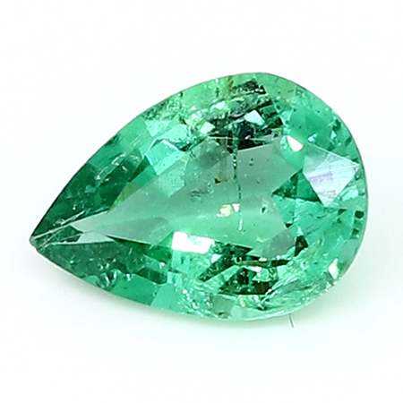 0.51 ct Pear Shape Emerald : Deep Rich Green