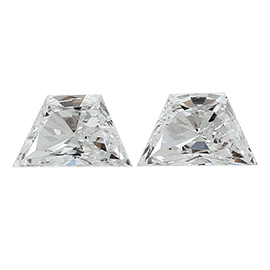 0.57 cttw Pair of Trapezoid Natural Diamonds : E / SI1