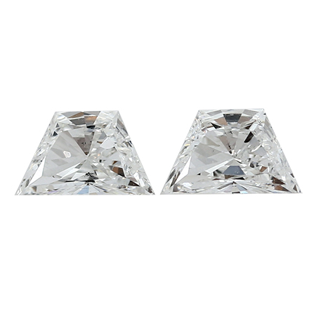 0.57 cttw Pair of Trapezoid Diamonds : E / SI1