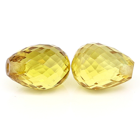 2.41 cttw Yellow Pair of Briolette Natural Yellow Sapphires