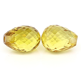 2.41 cttw Pair of Briolette Yellow Sapphires : Pink
