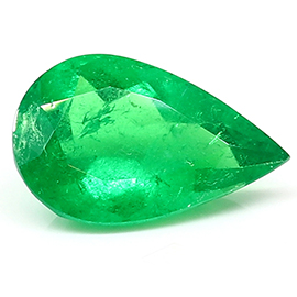 1.25 ct Pear Shape Emerald : Rich Grass Green