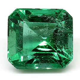 1.16 ct Emerald Cut Emerald : Rich Grass Green