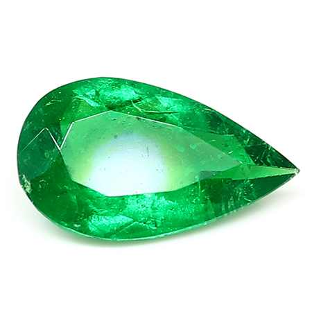 0.51 ct Pear Shape Emerald : Deep Rich Green
