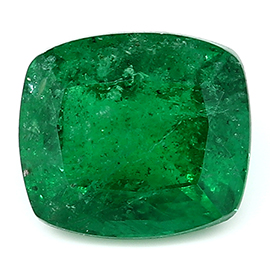 1.08 ct Cushion Cut Emerald : Deep Darkish Green