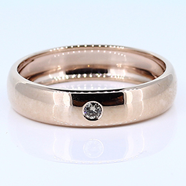 14K Rose Gold Band : 0.05 ct Brown Diamond