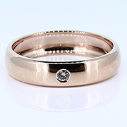 14K Rose Gold 0.05ct Diamond Brown Band