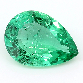 0.77 ct Grass Green Pear Shape Natural Emerald