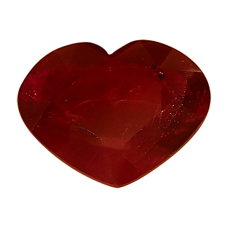 5.05 ct Deep Red Heart Shape Natural Ruby
