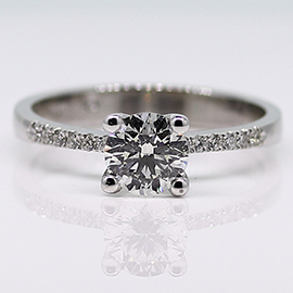 14K White Gold Multi Stone Ring : 0.60 cttw Diamonds