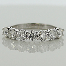 14K White Gold Band : 1.40 ct Diamonds