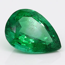 2.10 ct Pear Shape Emerald : Deep Rich Green