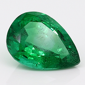 2.10 ct Deep Rich Green Pear Shape Natural Emerald