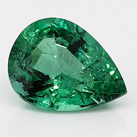 1.28 ct Pear Shape Emerald : Rich Green