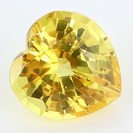 0.63 ct Fine Yellow Heart Shape Natural Yellow Sapphire