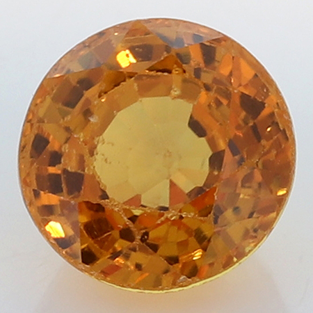 1.33 ct Round Yellow Sapphire : Orangish Yellow