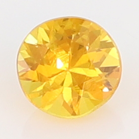 0.68 ct Round Yellow Sapphire : Golden Yellow