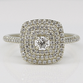 14K White Gold Multi Stone Ring : 0.50 cttw Diamonds