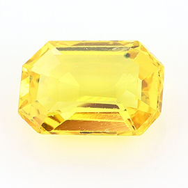 0.63 ct Emerald Cut Yellow Sapphire : Fine Yellow
