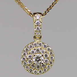 14K Yellow Gold Drop Pendant : 0.45 cttw Diamonds