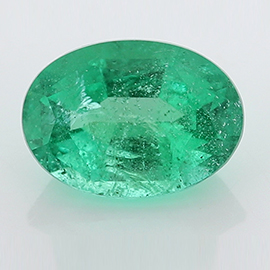 0.74 ct Oval Emerald : Rich Grass Green
