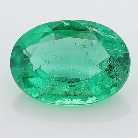 0.62 ct Rich Grass Green Oval Natural Emerald