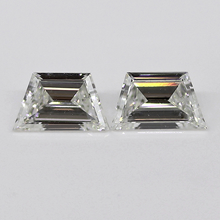 1.09 cttw Pair of Trapezoid Natural Diamonds : F / VS2