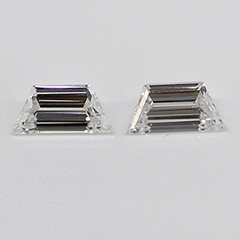 0.82 cttw Pair of Trapezoid Diamonds : E / VS2