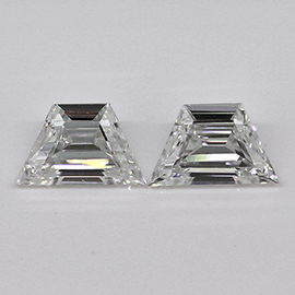 0.79 cttw Pair of Trapezoid Natural Diamonds : E / VS1