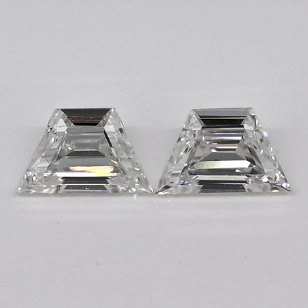 0.79 cttw Pair of Trapezoid Diamonds : E / VS1