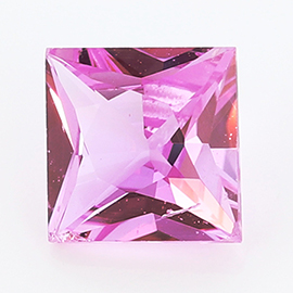 0.71 ct Princess Cut Pink Sapphire : Fine Pink