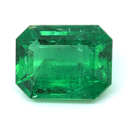 4.09 ct Fine Grass Green Natural Emerald Cut Natural Emerald