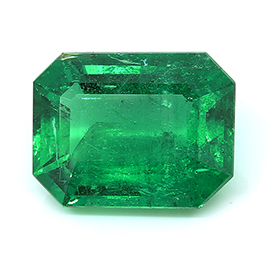 4.09 ct Emerald Cut Emerald : Fine Grass Green