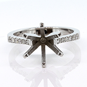 18K White Gold 0.12cttw Diamond Setting