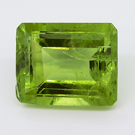 3.72 ct Emerald Cut Peridot : Fine Olive Green