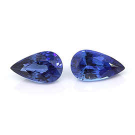 2.40 cttw Pair of Pear Shape Blue Sapphires : Cornflower Blue