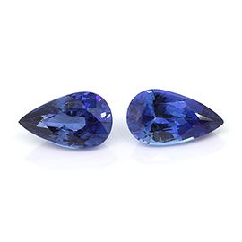 2.40 cttw Cornflower Blue Pair of Pear Shape Natural Blue Sapphires