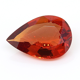 0.51 ct Pear Shape Sapphire : Orangish Red