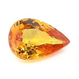 0.75 ct Pear Shape Sapphire : Golden Orange