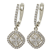 14K White Gold 0.90cttw Diamond Earrings