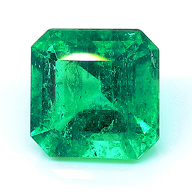 2.36 ct Emerald Cut Emerald : Rich Grass Green
