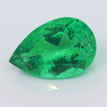 1.97 ct Pear Shape Emerald : Deep Rich Green